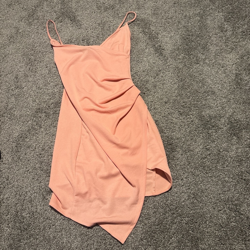 Joe & Elle Asymmetrical Peach Dress